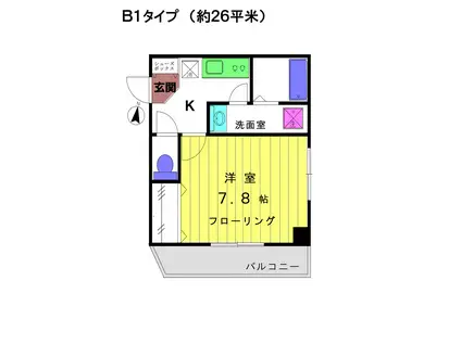 10ビリオン要 テンビリオンカナメ(1K/1階)の間取り写真