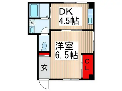 カーサ・ビエン(1DK/1階)の間取り写真