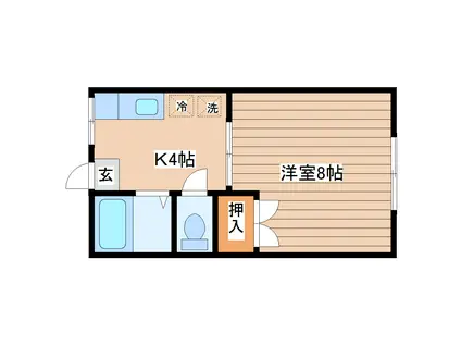 メーゾン台原(1K/1階)の間取り写真