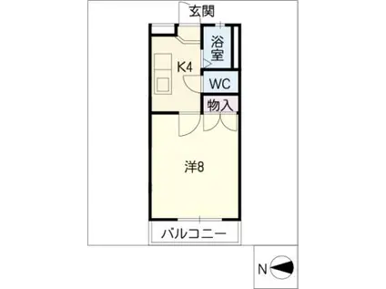 サンセール原(1K/2階)の間取り写真