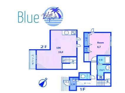 TETTI VERDI 横浜 B(1LDK/2階)の間取り写真