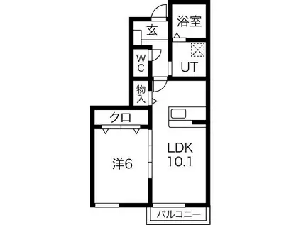 ドリームハウスK(1LDK/1階)の間取り写真