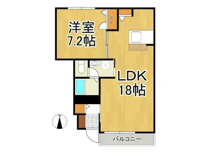 ローゼ白山壱番館(1LDK/1階)の間取り写真