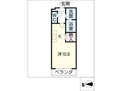 マシェリ孫(ワンルーム/3階)の間取り写真