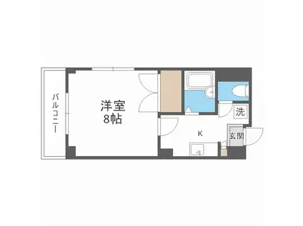 グランデ博多(1K/3階)の間取り写真