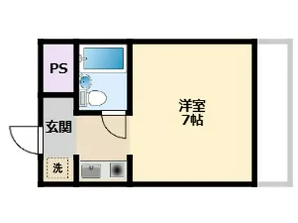 ハニードール(1K/2階)の間取り写真