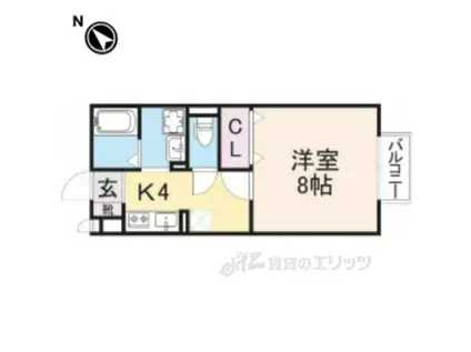 ピノカーサ(1K/2階)の間取り写真