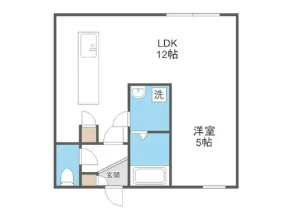 プラウド南郷(1LDK/1階)の間取り写真