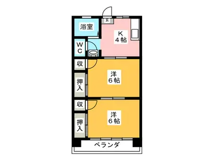 アミティエ伊勢(2K/3階)の間取り写真