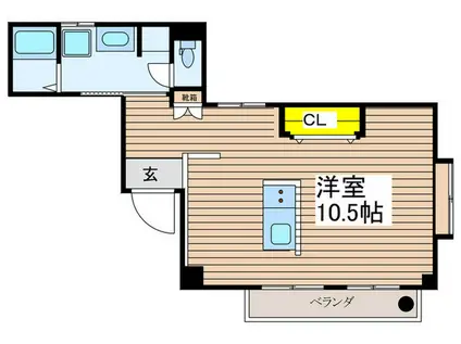 エレガンス石神井(ワンルーム/4階)の間取り写真