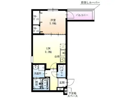 フジパレス我孫子西III番館(1LDK/3階)の間取り写真