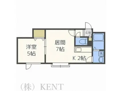 シエロ八軒(1LDK/3階)の間取り写真
