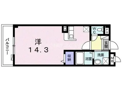 フェニックス赤松(ワンルーム/2階)の間取り写真