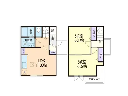 ポルト・ボヌール(2LDK/1階)の間取り写真