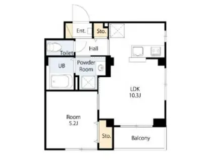 NOBLE I(1LDK/1階)の間取り写真