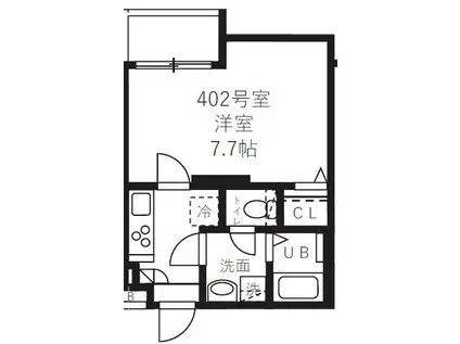 ベルノワール王子(1K/4階)の間取り写真