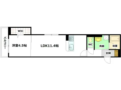 VILLA HAKUYO(1LDK/1階)の間取り写真
