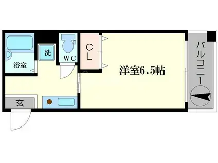 アルデプラザ(1K/4階)の間取り写真