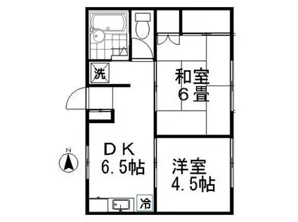 サンハイネス(2DK/1階)の間取り写真