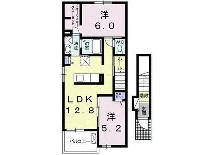 メゾン・ド・アイローネ II(2LDK/2階)の間取り写真