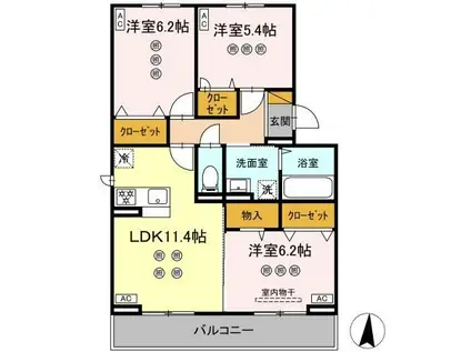 サリサ.J(3LDK/2階)の間取り写真