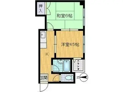 サンシャトー俊徳(2K/3階)の間取り写真