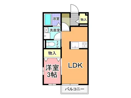 パルフェ・ボヌール I(1LDK/1階)の間取り写真