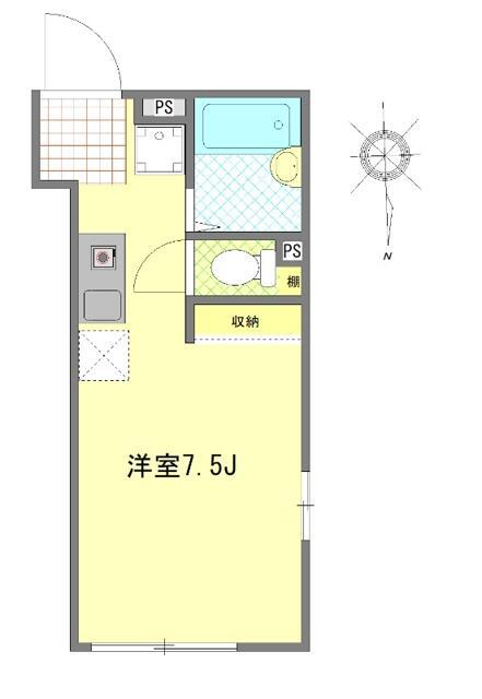 アペックス・東四ツ木(ワンルーム/1階)の間取り写真