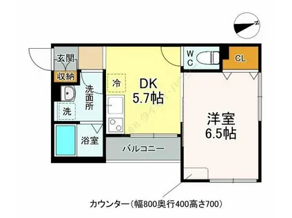 SOLEIL YS(1DK/2階)の間取り写真