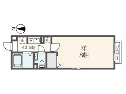 クリプトメリア(1K/2階)の間取り写真