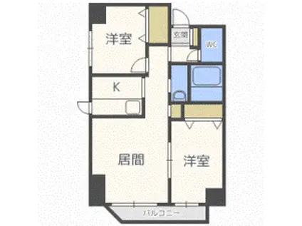 スカイコート(2LDK/9階)の間取り写真