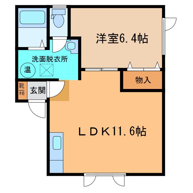 ミレニアム425(1LDK/1階)の間取り写真
