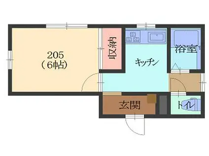 アスパイアレジデンス(1DK/2階)の間取り写真