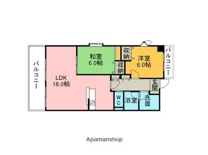 サンコートKASUGA(2LDK/5階)の間取り写真