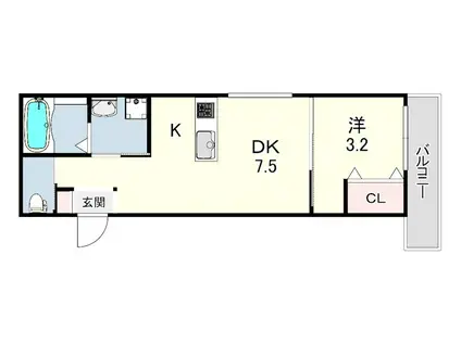 GAZELLE NOAH尼崎尾浜1(1DK/3階)の間取り写真