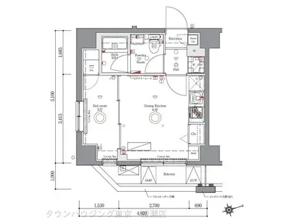 AZEST綾瀬R(1DK/2階)の間取り写真