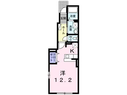 メイクワンズウェイ(ワンルーム/1階)の間取り写真