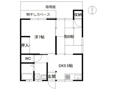 コーポ宮路(2DK/1階)の間取り写真