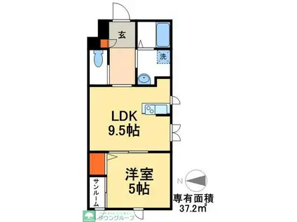 ラヴィエント綾瀬(1LDK/2階)の間取り写真