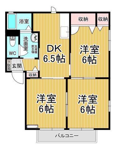 ラフォーレ・ファインD(3DK/2階)の間取り写真