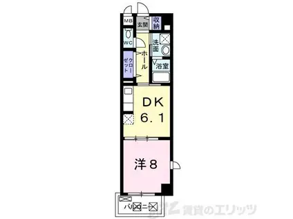 HEI STADT(1DK/5階)の間取り写真