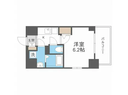 エスリード松屋町グレイス(1K/7階)の間取り写真