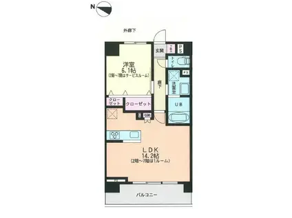 ドゥヴァン ル パルク(1LDK/3階)の間取り写真