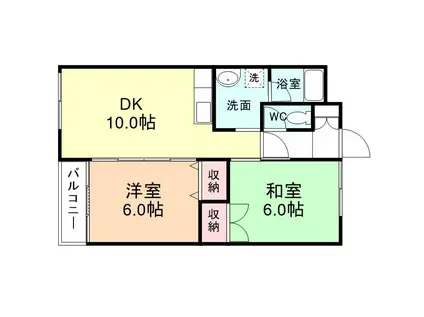 パナメゾンI(2LDK/1階)の間取り写真