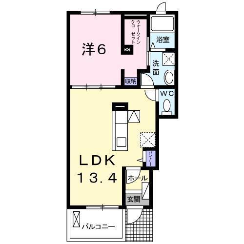 コルソ パラッツォ(1LDK/1階)の間取り写真