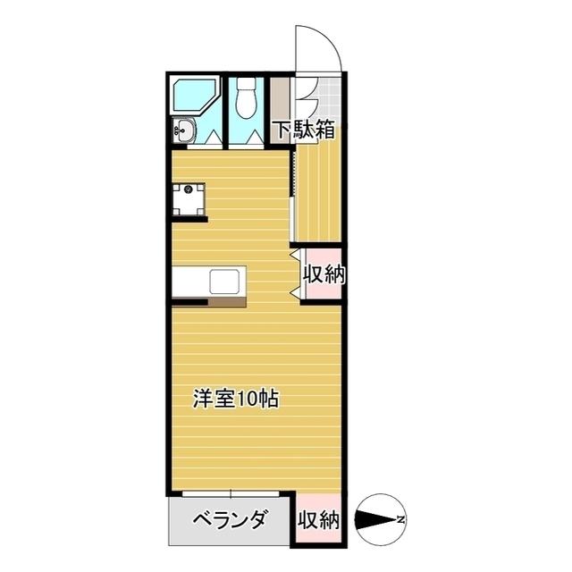 弥生ハイツ(1K/2階)の間取り写真
