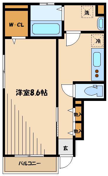 ハイムヤバタ(1K/1階)の間取り写真
