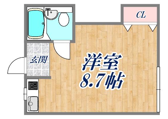 ドルチェハイム(ワンルーム/1階)の間取り写真