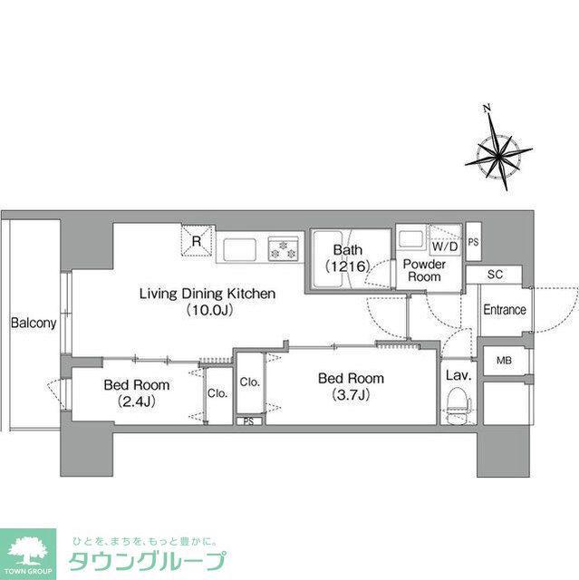 コンフォリア・リヴ南砂町イースト(2LDK/9階)の間取り写真
