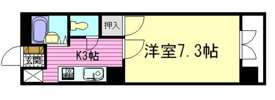 ルアール国光(1K/4階)の間取り写真